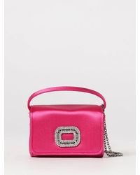 Roger Vivier - Pilgrim Satin Bag With Jewel Buckle - Lyst