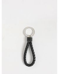 Bottega Veneta - Woven Leather And Brass Keychain - Lyst