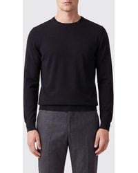 Tagliatore - 100% Wool Crew-Neck Jumper With Ribbed Trims - Lyst