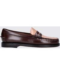 Sebago - Classic Dan Smooth Calfskin Penny Loafers With Leather Sole - Lyst
