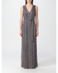 Missoni - Striped Lurex Long Evening Gown With Sequins - Lyst