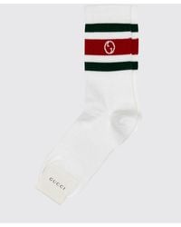 Gucci - Calcetines De Mezcla De Algodón A Rayas Con Monograma Gg - Lyst