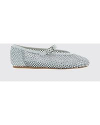 Le Silla - Gilda Patent Leather And Mesh Nylon Ballerina Flats With Rhinestones - Lyst
