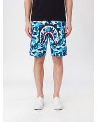 A Bathing Ape - Abc Camo Shark Cotton Camouflage Shorts - Lyst