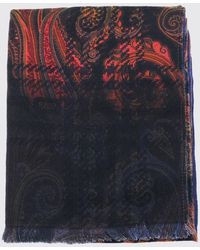 Etro - Écharpe En Pure Laine À Imprimé Paisley Et Bords Frangés - Lyst