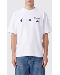 Off-White c/o Virgil Abloh - Cotton T-Shirt With Graphic Print And Rear Arrow Logo - Lyst