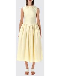 Self-Portrait - Sleeveless Peter Pan Collar Taffeta Midi Dress - Lyst