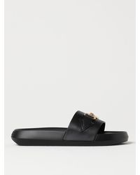 Versace - Slides In Leather With Medusa - Lyst