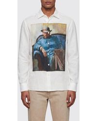 Junya Watanabe - Long-Sleeved Graphic Print Linen Shirt - Lyst