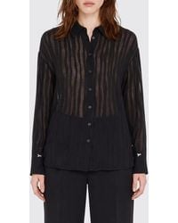 Patrizia Pepe - Relaxed Fit Viscose Blend Shirt With French Collar - Lyst