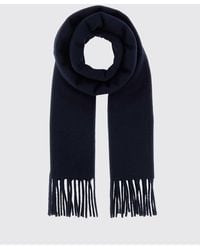 Jil Sander - Pure Virgin Wool Scarf With Fringed Edges And Logo - Lyst