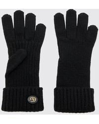 Gucci - Gg Monogram Wool-Blend Gloves With Ribbed Cuffs - Lyst