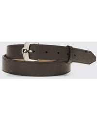 Fendi - Grained Leather Ff Belt - Lyst