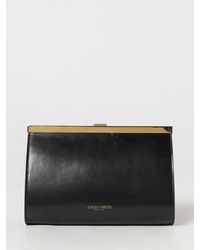 Alberta Ferretti - Smooth Leather Clutch With Removable Chain Strap - Lyst
