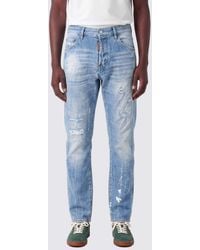 DSquared² - Distressed Slim Fit Jeans - Lyst