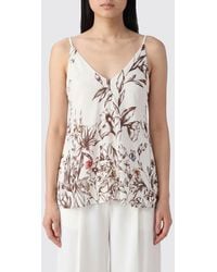 Semicouture - Floral Print Top With Thin Straps - Lyst