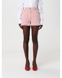 Valentino - Cotton Blend Shorts With Printed Pockets - Lyst