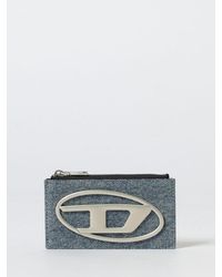 DIESEL - Denim And Leather Card Holder - Lyst