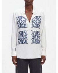 Max Mara - Monogram Print Silk Shirt With Classic Collar - Lyst