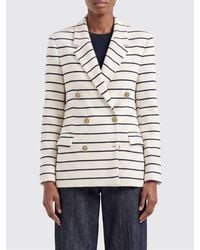 Brunello Cucinelli - Striped Cotton Double-Breasted Blazer - Lyst