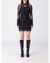Blumarine - Lace Sheath Mini Dress With Bead And Sequin Embroidery - Lyst
