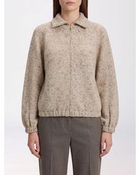 Fabiana Filippi - Relaxed Fit Wool Blend Cardigan With Zip Closure - Lyst