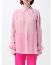Pinko - Semi-sheer Long-sleeved Georgette Shirt - Lyst