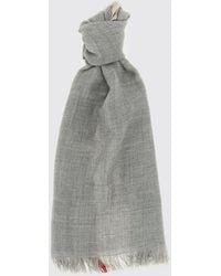 Brunello Cucinelli - Virgin Wool And Silk Blend Scarf With Fringed Edges - Lyst