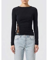 Blumarine - Nylon Top With Lace Inserts - Lyst