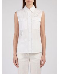P.A.R.O.S.H. - Embroidered Sleeveless Slim Fit Shirt P.A.R.O.S.H - Lyst