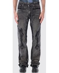 Who Decides War - Straight Fit Mid-Rise Distressed Jeans With Patchwork - Lyst