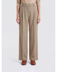 Brunello Cucinelli - High-Waisted Virgin Wool Palazzo Trousers With Pleats - Lyst