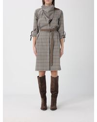 Burberry - Wool Blend Shirt Dress - Lyst