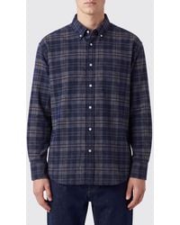 DUNST - Long-Sleeved Check Shirt With A Button-Down Collar - Lyst