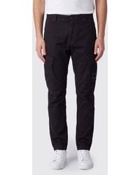 C.P. Company - Slim Fit Stretch Cotton Cargo Trousers With Applied Logo - Lyst