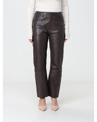 Alberta Ferretti - Mid-Rise Tapered Fit Faux Leather Trousers - Lyst