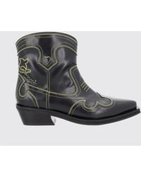 Ganni - Low Shaft Western Ankle Boots - Lyst