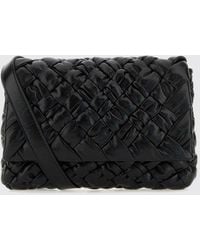 Bottega Veneta - Intrecciato Leather Crossbody Bag With Flap Closure - Lyst
