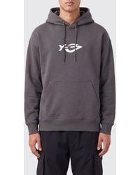 Y-3 - Relaxed Fit Cotton Hoodie With Contrast Logo - Lyst