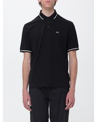 ARMANI EXCHANGE - Piquet Cotton Polo Shirt With Logo - Lyst