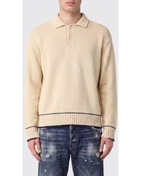 Golden Goose - Cotton Knit Polo Shirt With Contrasting Logo Print On The Back - Lyst
