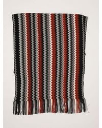 Missoni - Abstract Striped Pattern Wool Blend Scarf - Lyst