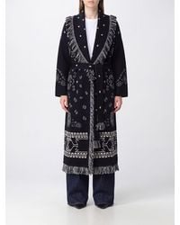 Alanui - Cárdigan Largo Tipo Bata De Lana Virgen Jacquard Con Flecos - Lyst