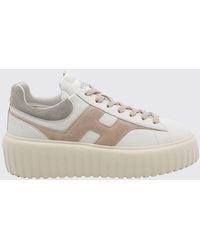 Hogan - H-Stripes Platform-Sneakers Aus Leder Und Veloursleder - Lyst