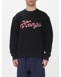 KENZO - Logo Cotton Crew Neck Sweatshirt - Lyst