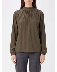 N°21 - Bluse Mit Rundhalsausschnitt Aus Seiden-Acetat-Mischung Und Langen Ärmeln - Lyst