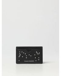 Alexander McQueen - Portacarte di credito in pelle a grana con borchie - Lyst