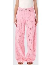 Haikure - Distressed Denim Wide-Leg Jeans - Lyst