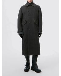 Our Legacy - Virgin Wool Double-Breasted Long Coat With Flap Pockets - Lyst
