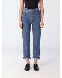 Dondup - Mid-Rise Straight Leg Cropped Jeans With Cuffed Hems - Lyst